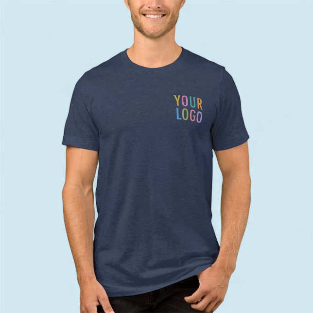 Logotipo comercial de camisetas azules de la marin (MISOOK Navy Blue T-Shirt with Logo on Chest and Back)