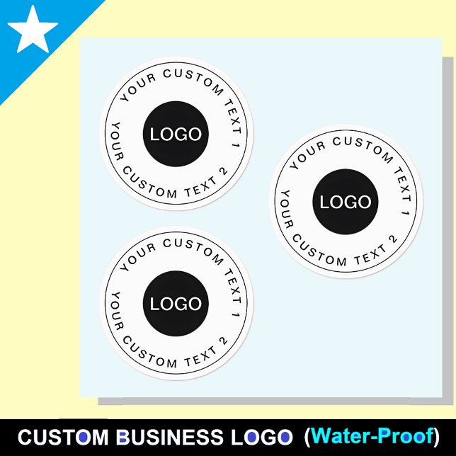 Logotipo comercial de personalizado | 30 Pegatinas (Bulk Waterproof Stickers)