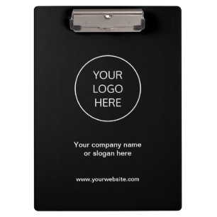 Logotipo comercial Portapapeles negro moderno