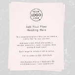 Logotipo comercial | Publicidad Minimalista rosa d<br><div class="desc">Una sencilla plantilla de volante de negocios color rosa rosa personalizado con un estilo minimalista moderno que se puede actualizar fácilmente con el logotipo de su empresa, los detalles de contacto y el texto del folleto del personalizado. La solución perfecta para cualquier empresa que incluya detalles de sus productos, servicios,...</div>