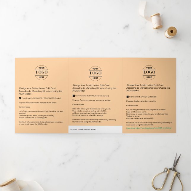 Logotipo comercial y texto moderno - Folleto tripl (Exterior)