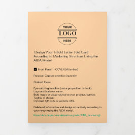 Logotipo comercial y texto moderno - Folleto tripl