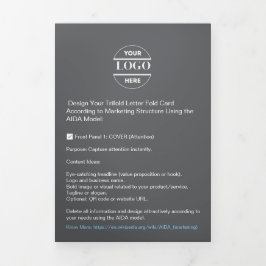 Logotipo comercial y texto moderno - Folleto tripl