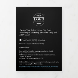 Logotipo comercial y texto moderno - Folleto tripl
