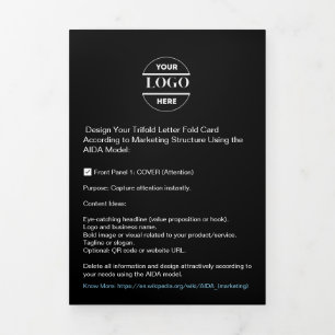Logotipo comercial y texto moderno - Folleto tripl