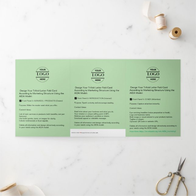 Logotipo comercial y texto moderno - Folleto tripl (Exterior)