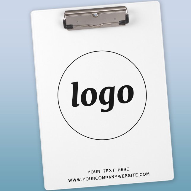 Logotipo con el portapapeles comercial de texto (Logo and custom text business promotional clipboard)