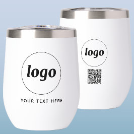 Logotipo con texto y código QR promocional comerci
