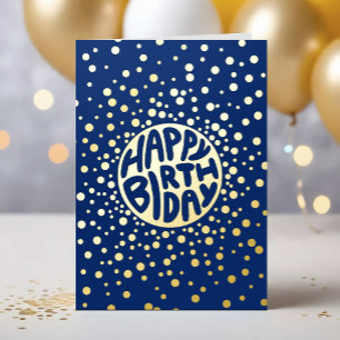 Logotipo Confeti Azul Negocios Feliz Cumpleaños Do