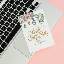 Logotipo corporativo de acuarela Navidad Empresa