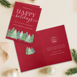 Logotipo corporativo de Navidad de Bosque Moderno