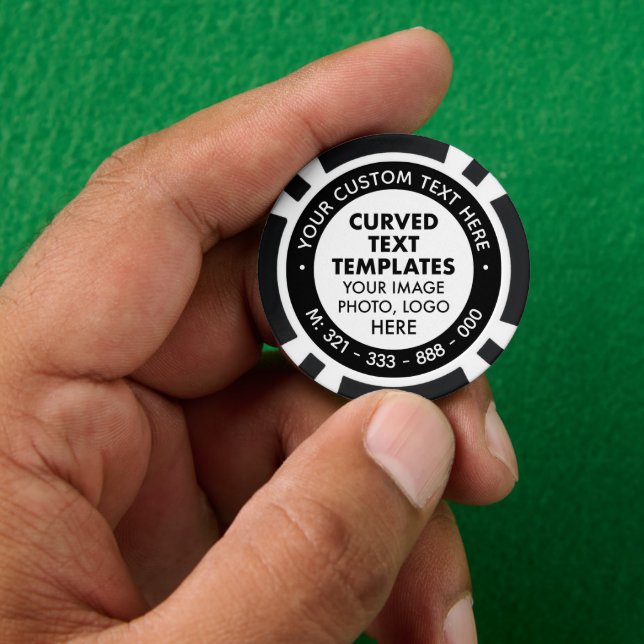 Logotipo de 10 x Personalizado y fichas de póquer  (Mano)