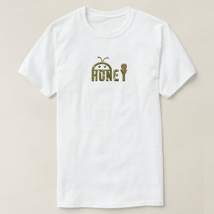 Logotipo de abeja y miel camiseta