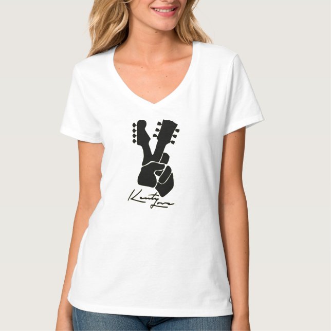 Logotipo de amor: camiseta básica de cuello V para (Anverso)