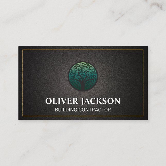Logotipo de árbol | Tarjeta de visita inmobiliaria (Anverso)