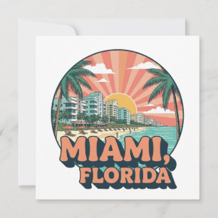 Logotipo de Arte de Viaje Vintage Miami Florida 80