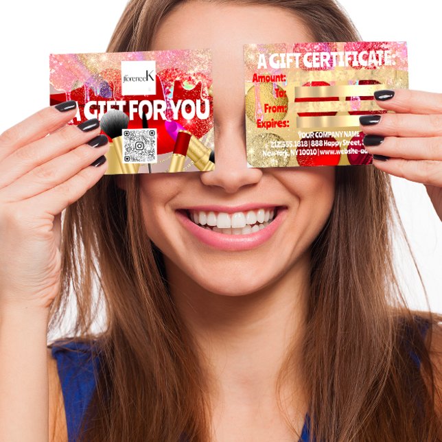 Logotipo de artista de maquillaje de lápiz labial  (QR for Quality and Radianc)