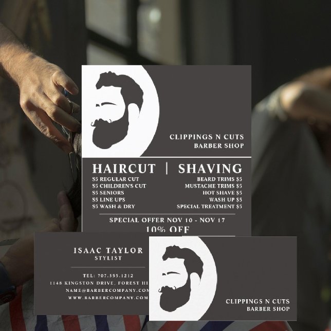 Logotipo de barba, publicidad en barberos masculin (Subido por el creador)