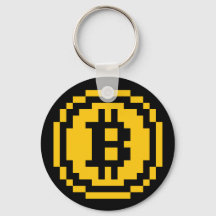 Logotipo de Bitcoin BTC de 8 bits | Llavero básico