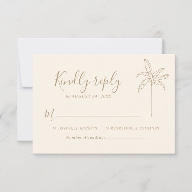 Logotipo de boda de monograma simple Palma  RSVP (Anverso)