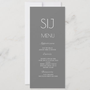 Logotipo de Boda Gris Amarillo Menú de Cena de Már