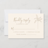 Logotipo de Boda monograma simple Palm Tree RSVP