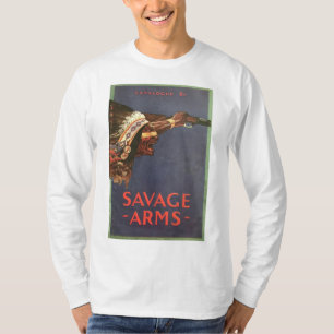logotipo de camiseta de brazos salvajes