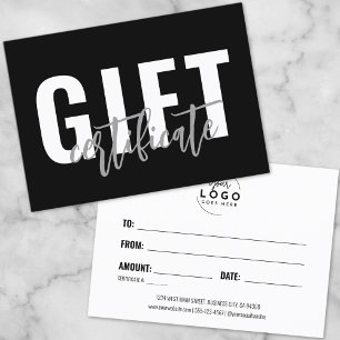 Logotipo de Certificado de Regalo de Negocios con 