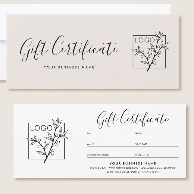Logotipo de certificado de regalo Script minimalis (Subido por el creador)