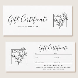 Logotipo de certificado de regalo Script Minimalis
