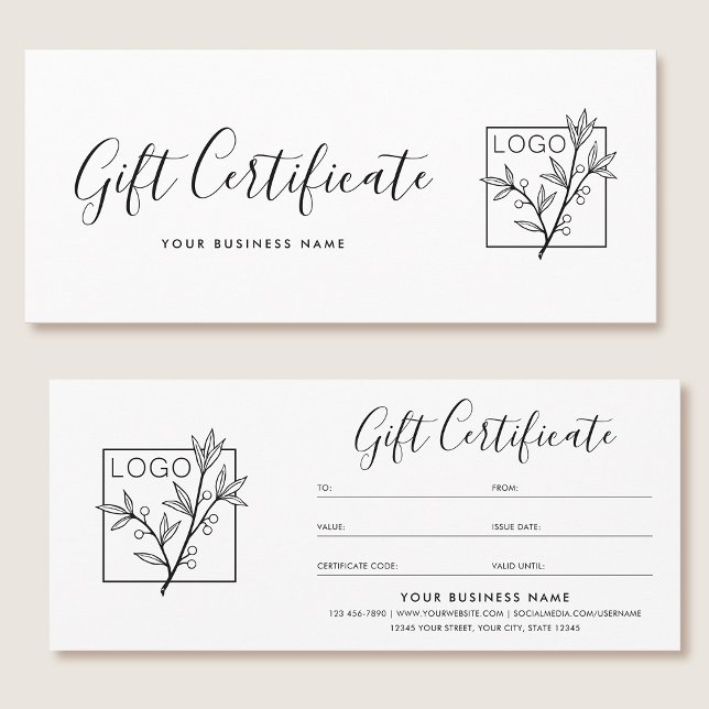 Logotipo de certificado de regalo Script Minimalis (Subido por el creador)