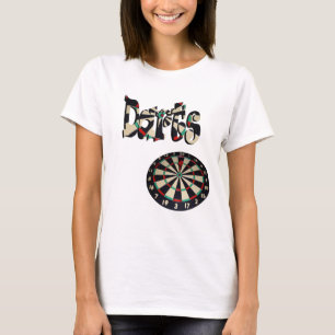 Logotipo de dardos para damas con diana, camiseta