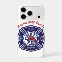 Logotipo de distintivo para bomberos azul personal
