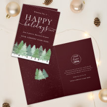 Logotipo de empresa de bosque de Navidad de negoci