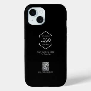 Logotipo de empresa de marketing de código QR negr