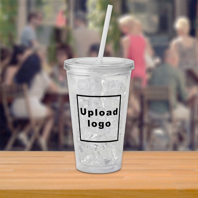 Logotipo de empresa en vaso de acrílico (Acrylic tumbler with your business logo)