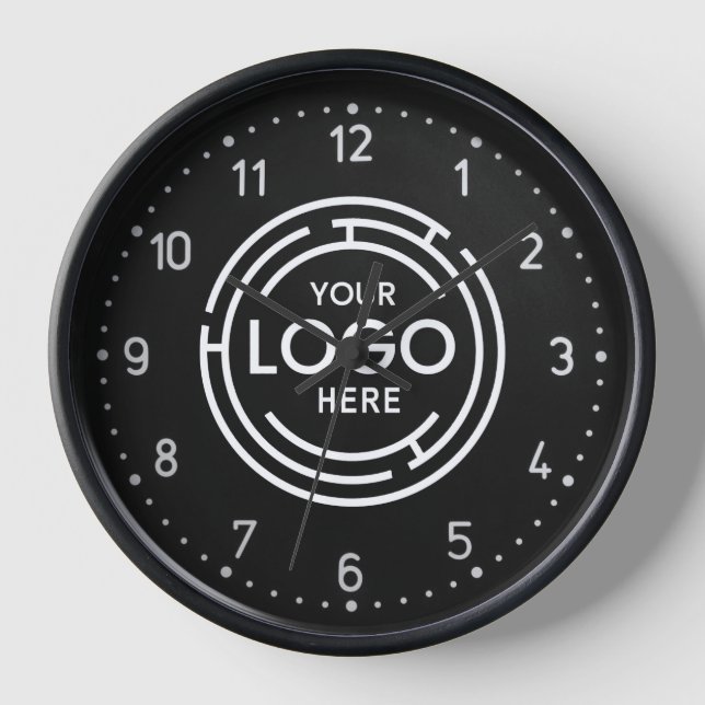 Logotipo de empresa reloj negro blanco (Anverso)