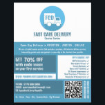 Logotipo de entrega de Courier, publicidad de serv<br><div class="desc">Logotipo de entrega de Courier,  Volante de publicidad de servicio de mensajería de The Business Card Store.</div>