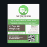 Logotipo de entrega de Courier, publicidad de serv<br><div class="desc">Logotipo de entrega de Courier,  Volante de publicidad de servicio de mensajería de The Business Card Store.</div>