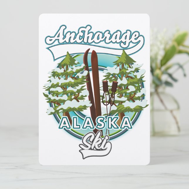 logotipo de esquí de Anchorage Alaska (Anverso de pie)