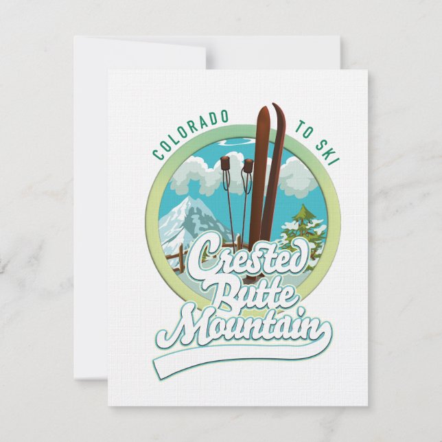 logotipo de esquí de Crested Butte Mountain Colora (Reverso)