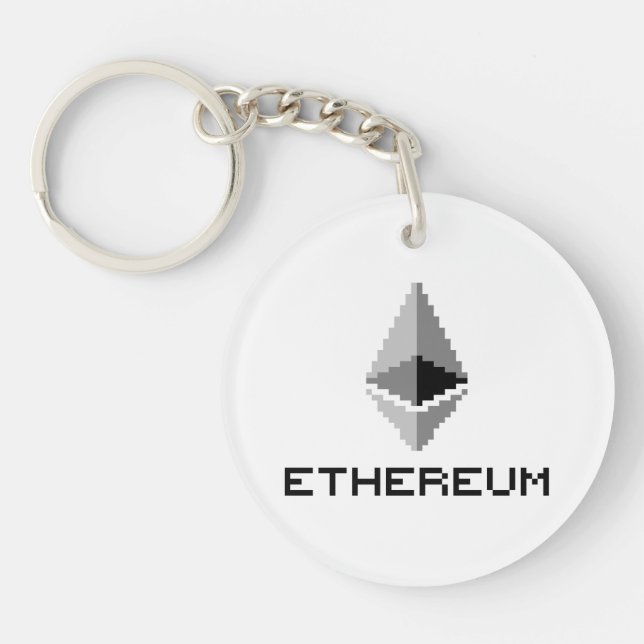 Logotipo de Ethereum ETH de 8 bits | Llavero (Frente)