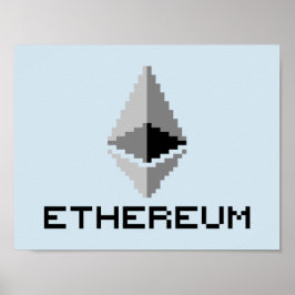 Logotipo de Ethereum ETH de 8 bits | Póster