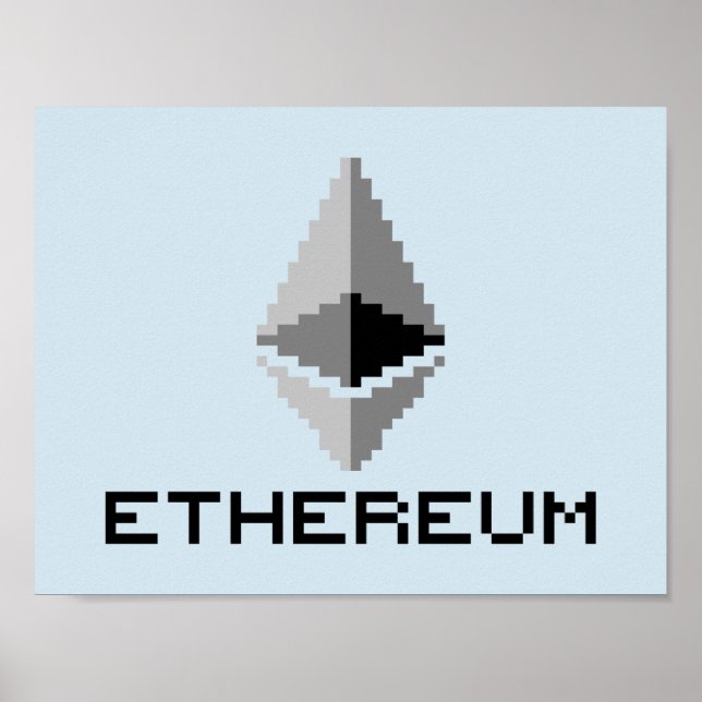 Logotipo de Ethereum ETH de 8 bits | Póster (Frente)