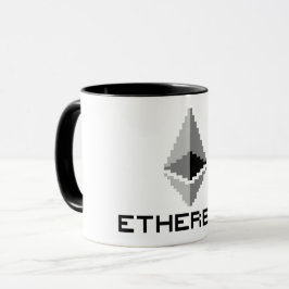 Logotipo de Ethereum ETH de 8 bits | Taza
