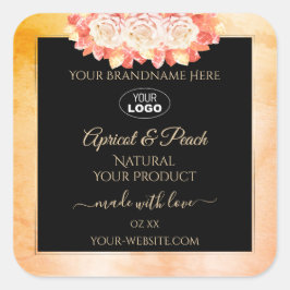 Logotipo de etiqueta de producto negro de mármol d