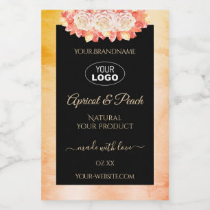 Logotipo de etiqueta de producto negro de mármol d