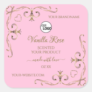 Logotipo de etiqueta de producto rosa bebé Luz dor