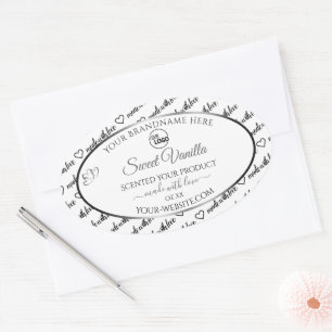 Logotipo de etiquetas de producto Black White Word