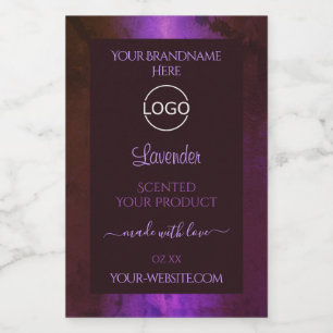 Logotipo de etiquetas de producto de mármol morado